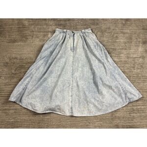 Together! Denim Skirt Women 8 Light Blue Acid Wash Vintage High Waist A-Line 90s